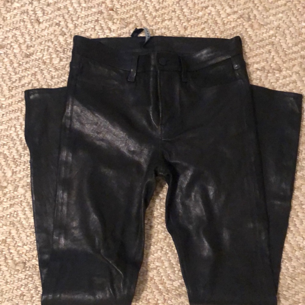 J Brand Leather Zipper Jeans 27